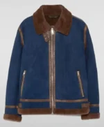 Dean Ambrose Blue Suede Shearling Jacket