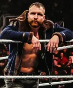 Dean Ambrose Blue Suede Shearling Jacket