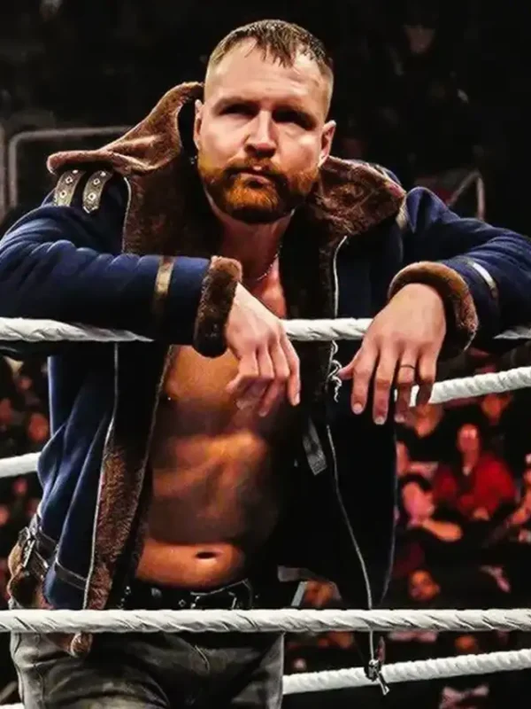 Dean Ambrose Blue Suede Shearling Jacket