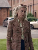 Denise Gough The Stolen Girl Wool Plaid Coat