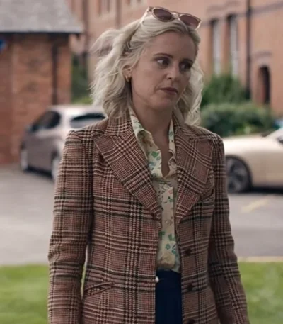 Denise Gough The Stolen Girl Wool Plaid Coat