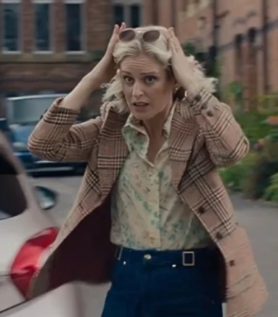 Denise Gough The Stolen Girl Wool Plaid Coat