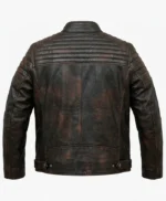 Men’s Distressed Brown Leather Cafe Racer Jacket