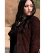Dollface Jules Wiley Brown Suede Leather Jacket