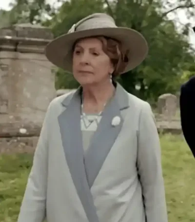 Downton Abbey A New Era Isobel Merton Grey Cotton Coat