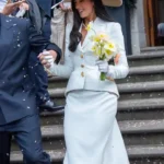 Dua Lipa Wedding White Bridal Blazer