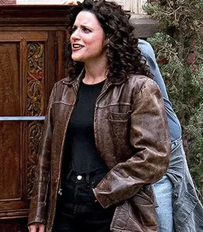 Elaine Benes Seinfeld Brown Leather Jacket