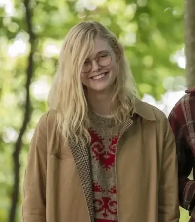 Elle Fanning All The Bright Places Violet Markey Brown Coat