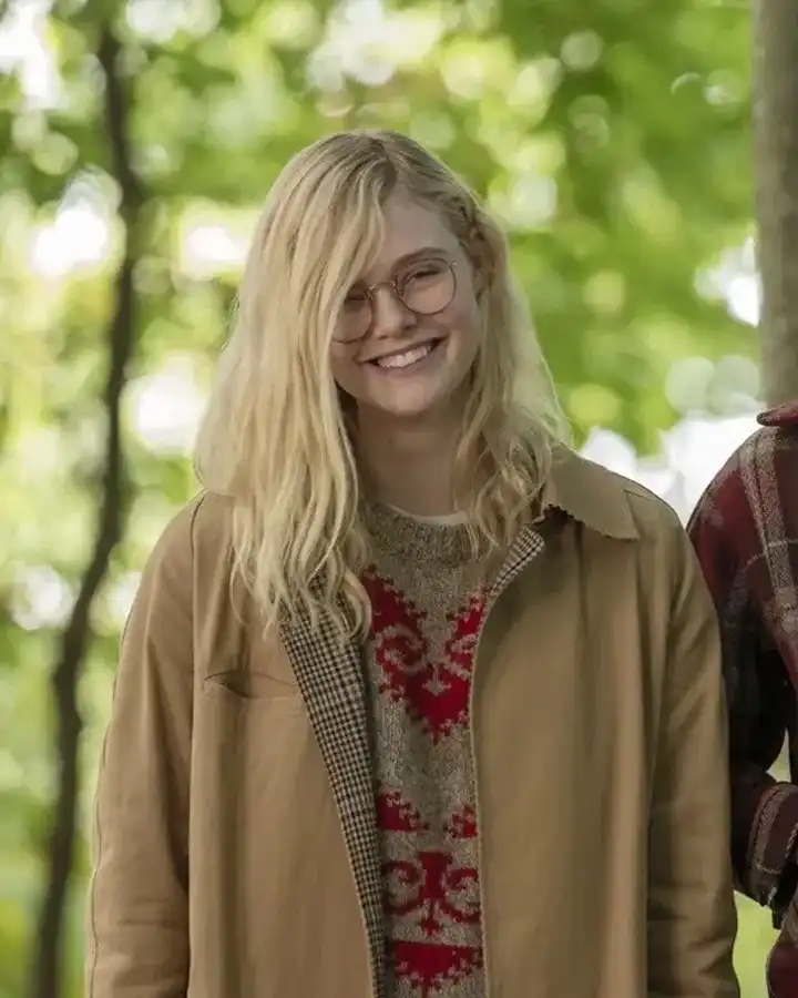 Elle Fanning All The Bright Places Violet Markey Brown Coat Elle Fanning All The Bright Places Violet Markey Brown Coat