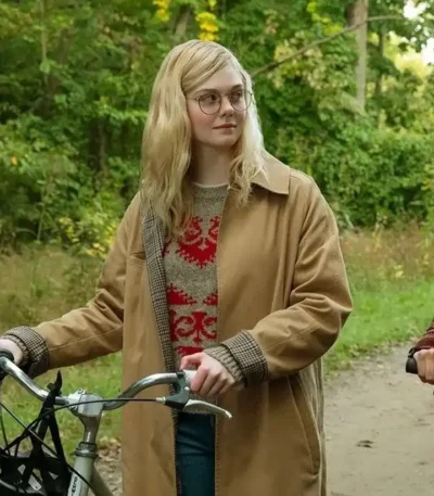 Elle Fanning All The Bright Places Violet Markey Brown Coat