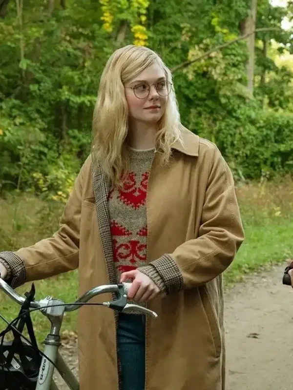 Elle Fanning All The Bright Places Violet Markey Brown Coat