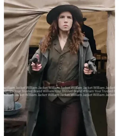 Emily Bett Rickards Calamity Jane 2024 Long Coat