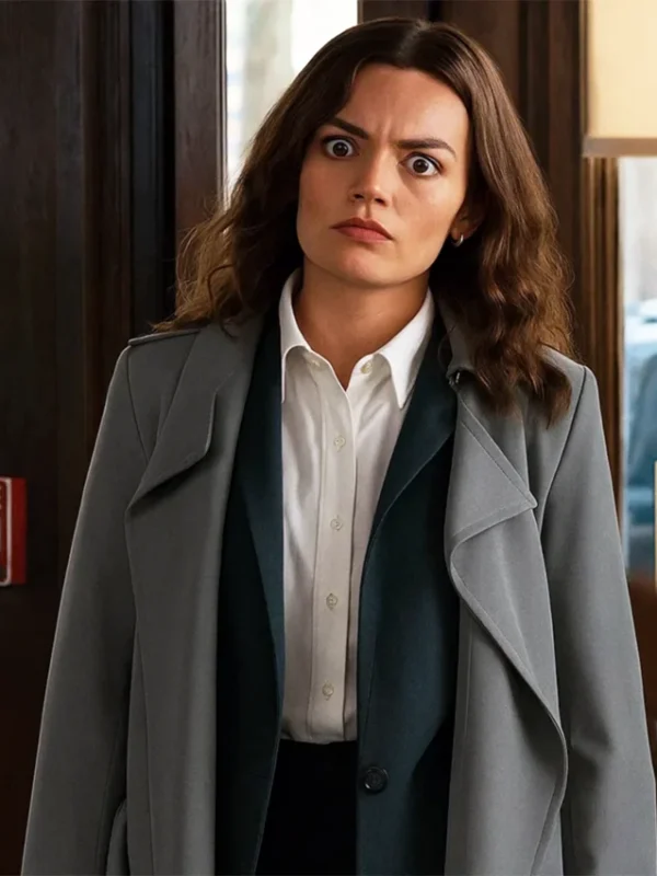 Emma Mackey Ella McCay Grey Trench Coat
