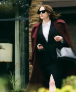 Emma Stone Bugonia Red Wool Coat
