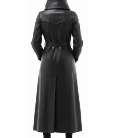 Erica Black Genuine Women’s Leather Long Coat
