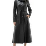 Erica Black Genuine Women’s Leather Long Coat