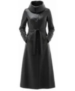 Erica Black Genuine Women’s Leather Long Coat