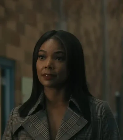 Truth To Be Told S03 Eva Checkered Grey Coat