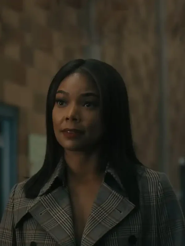 Truth To Be Told S03 Eva Checkered Grey Coat