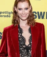 Evil Dead Rise 2023 Alyssa Sutherland Red Velvet Blazer