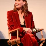 Evil Dead Rise 2023 Alyssa Sutherland Red Velvet Blazer