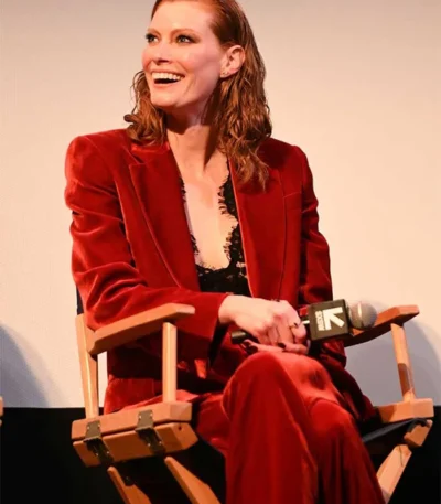Evil Dead Rise 2023 Alyssa Sutherland Red Velvet Blazer