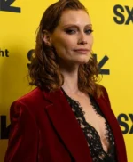 Evil Dead Rise 2023 Alyssa Sutherland Red Velvet Blazer
