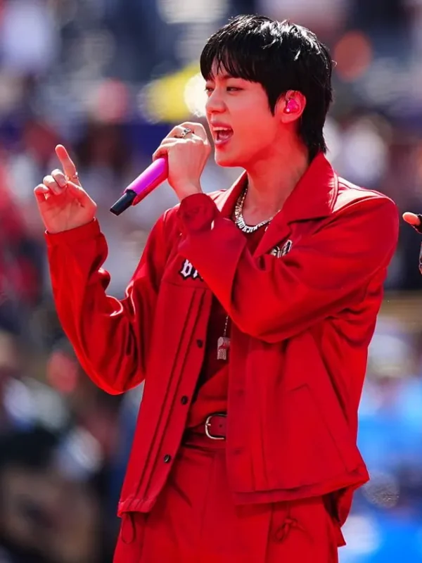 FIFA Halftime Show 2026 Jin Red Jacket