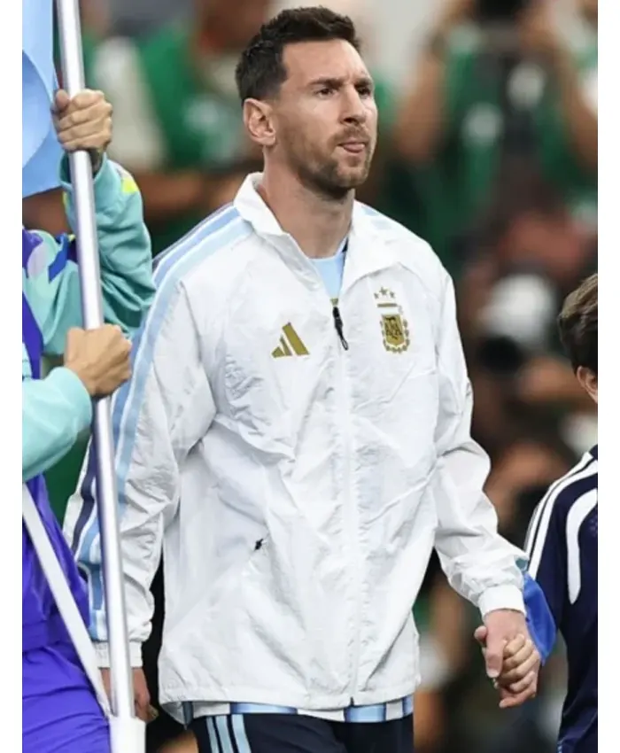 Messi Argentina Home Anthem White Jacket
