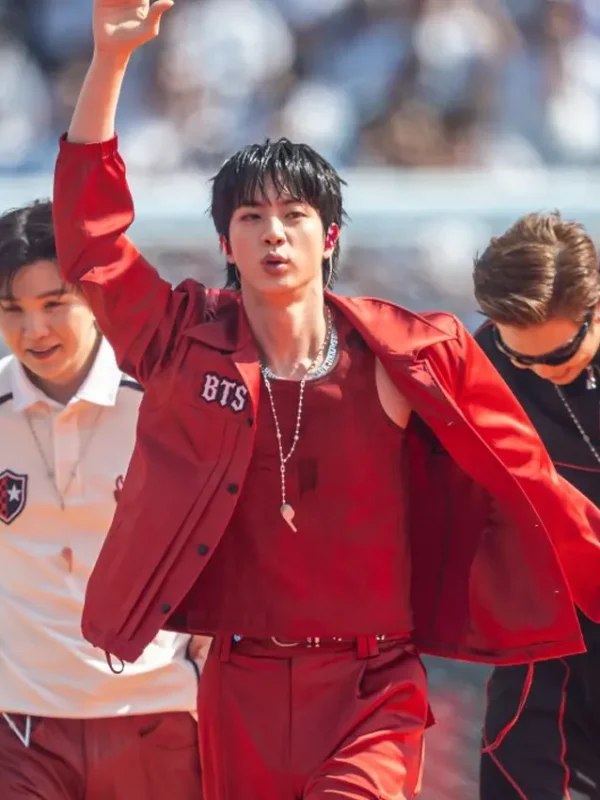 FIFA Halftime Show 2026 Jin Red Jacket