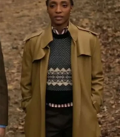 Faith Mitchell Will Trent S03 Brown Leather Coat