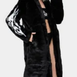 Fallen Angel Fur Black Mid Length Coat