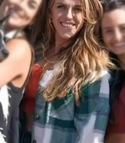 Farmer Wants A Wife Us Season 1 Sloan’s White & Teal Plaid Wool Jacket