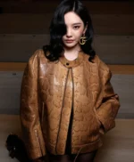 Fashion Week 2026 Ningning Snakeskin Leather Jacket