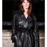 Fashion Week Daisy Edgar-Jones Black Leather Coat