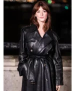 Fashion Week Daisy Edgar-Jones Black Leather Coat