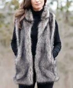 Grey Fur Vest