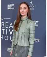 Film Festival 2026 Sophie Turner Green Leather Jacket