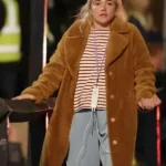 Florence Pugh We live in Time 2025 Shearling Coat