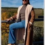 Gail Simmons Top Chef S22 Brown Shearling Leather Coat