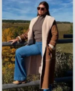Gail Simmons Top Chef S22 Brown Shearling Leather Coat