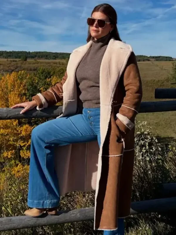 Gail Simmons Top Chef S22 Brown Shearling Leather Coat