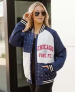 Chicago Fire FC Rhinestone Varsity Jacket