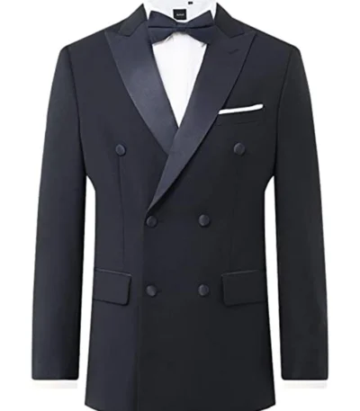 Geraldo Peak Lapel 2 Piece Double Breasted Tuxedo Suit