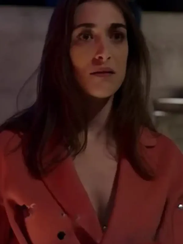 I Hate Christmas 2022 Pilar Fogliati Pink Coat