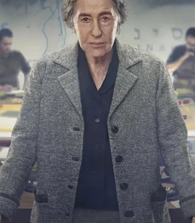 Golda 2023 Helen Mirren Grey Wool Coat