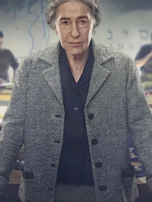 Golda 2023 Helen Mirren Grey Wool Coat