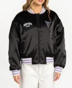 Golden State Valkyries Black Satin Bomber Jacket