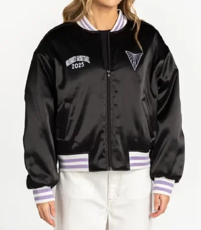 Golden State Valkyries Black Satin Bomber Jacket