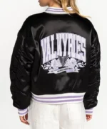 Golden State Valkyries Black Satin Bomber Jacket